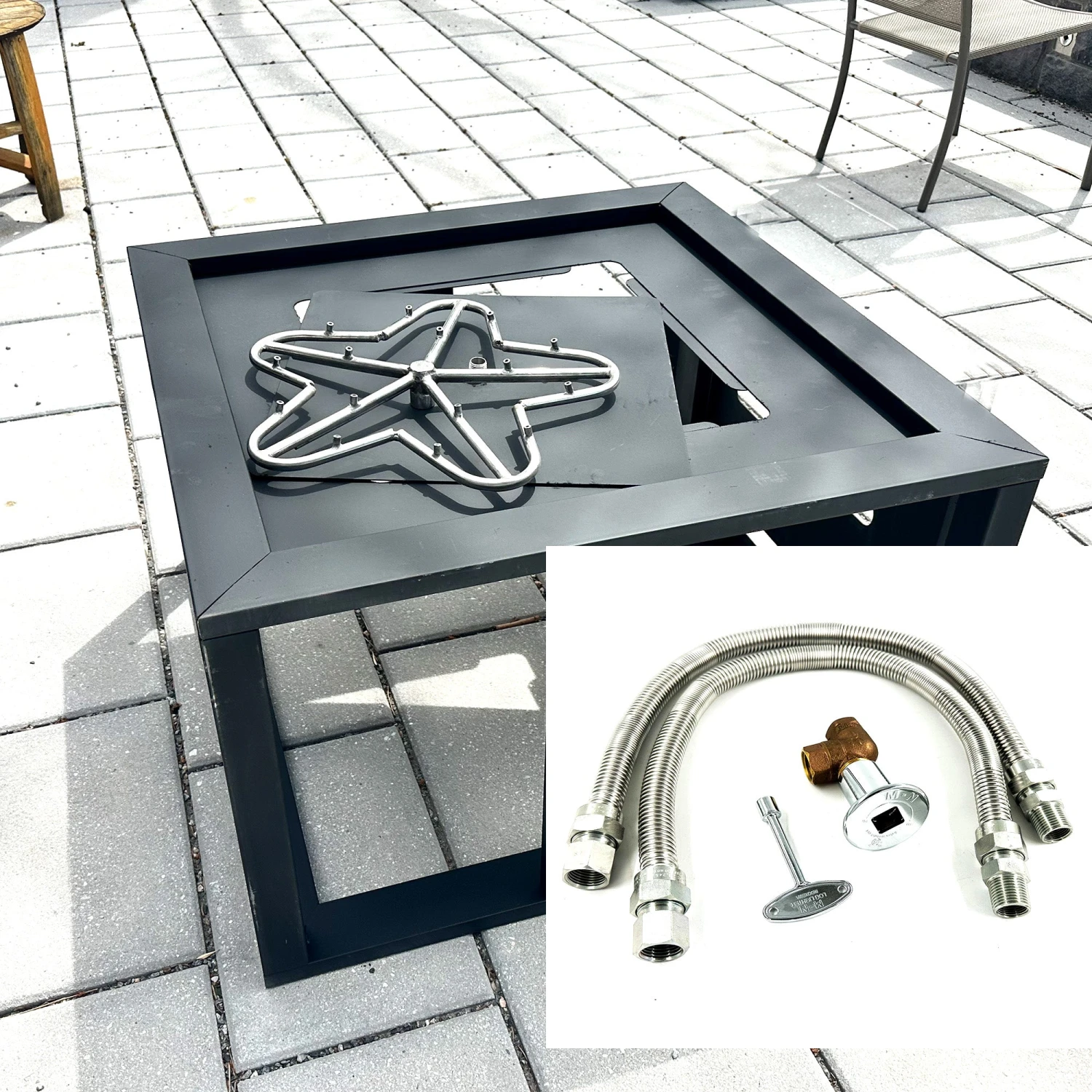 Custom Square Fire Pit Kit 33″ 3 Custom Square Fire Pit Kit 33″
