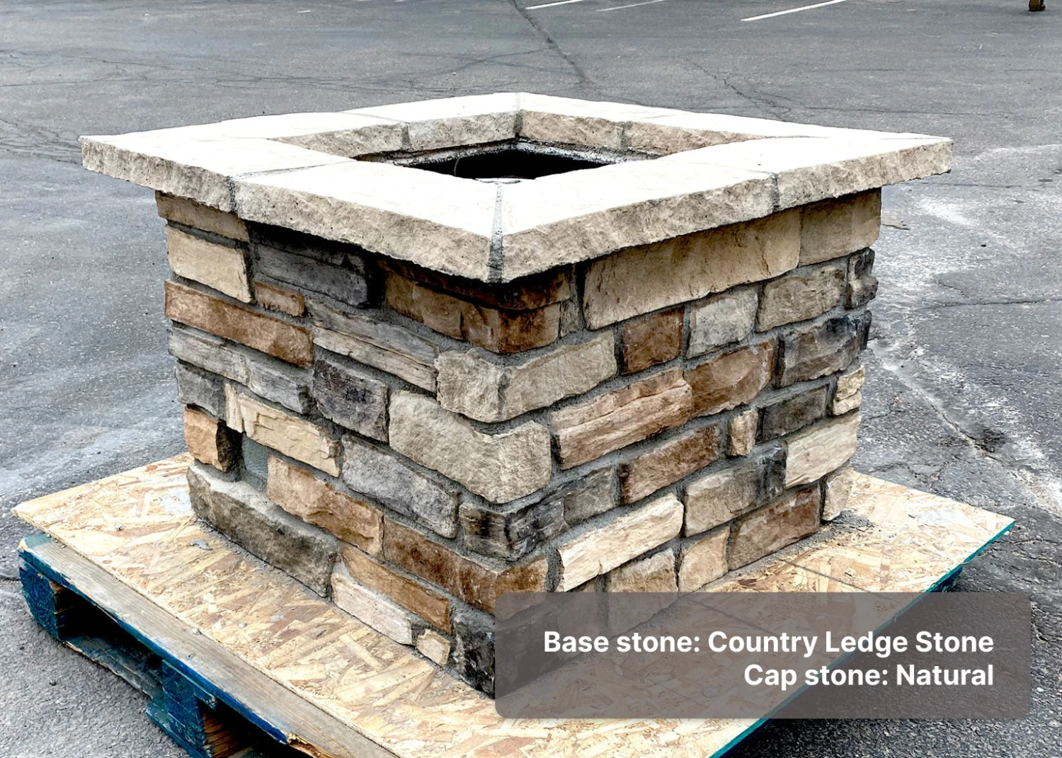 36″ Square Custom Stone Gas Fire Pit 5 36″ Square Custom Stone Gas Fire Pit - Image 3