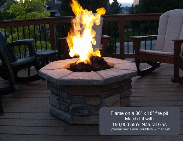 36″ Octagon Custom Stone Gas Fire Pit 14 36″ Octagon Custom Stone Gas Fire Pit - Image 12