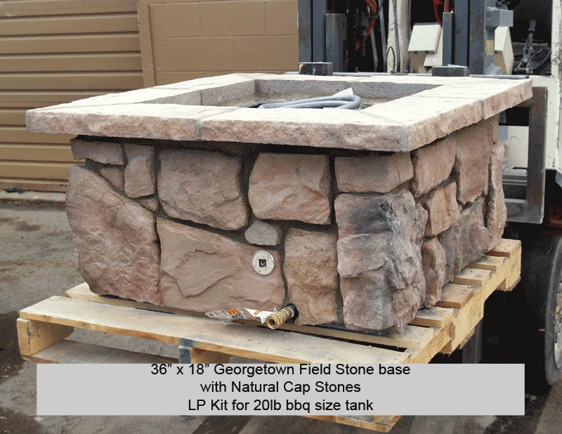 36″ Square Custom Stone Gas Fire Pit 8 36″ Square Custom Stone Gas Fire Pit - Image 6