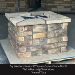 36″ Square Custom Stone Gas Fire Pit 16 36″ Square Custom Stone Gas Fire Pit -Grand Canyon 36 square vail valley6 natural