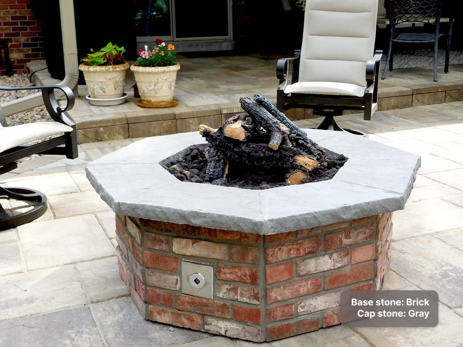 36″ Octagon Custom Stone Gas Fire Pit 13 36″ Octagon Custom Stone Gas Fire Pit - Image 11