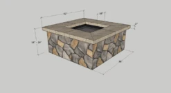 42" Square Custom Stone Gas Fire Pit 34 42" Square Custom Stone Gas Fire Pit -Grand Canyon 42 sxquare 1024x561 1