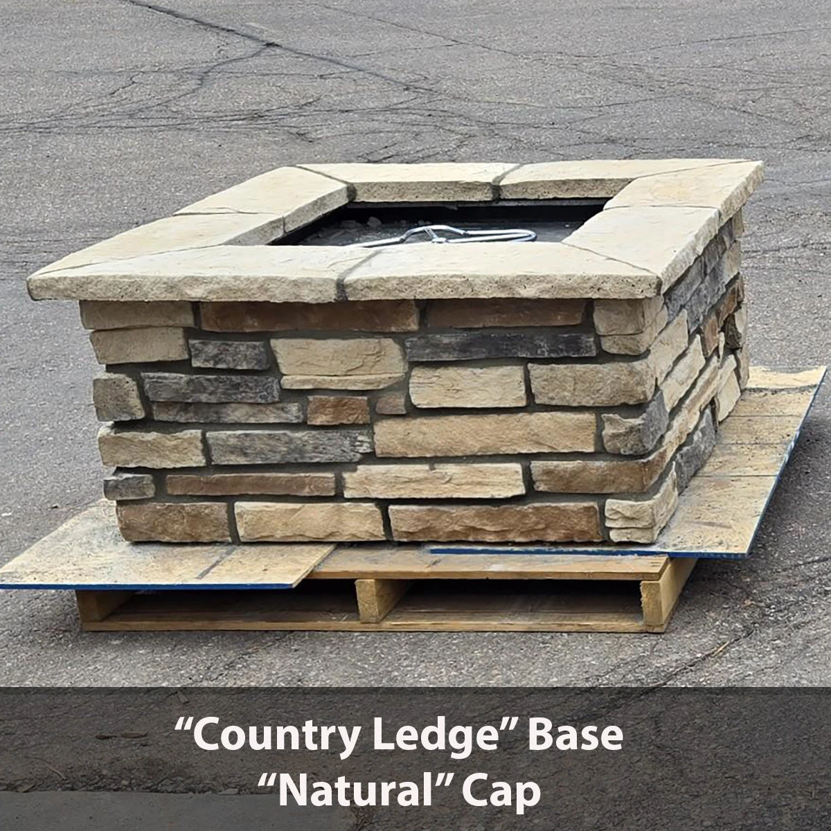 46″ Square Custom Stone Gas Fire Pit 4 46″ Square Custom Stone Gas Fire Pit - Image 2