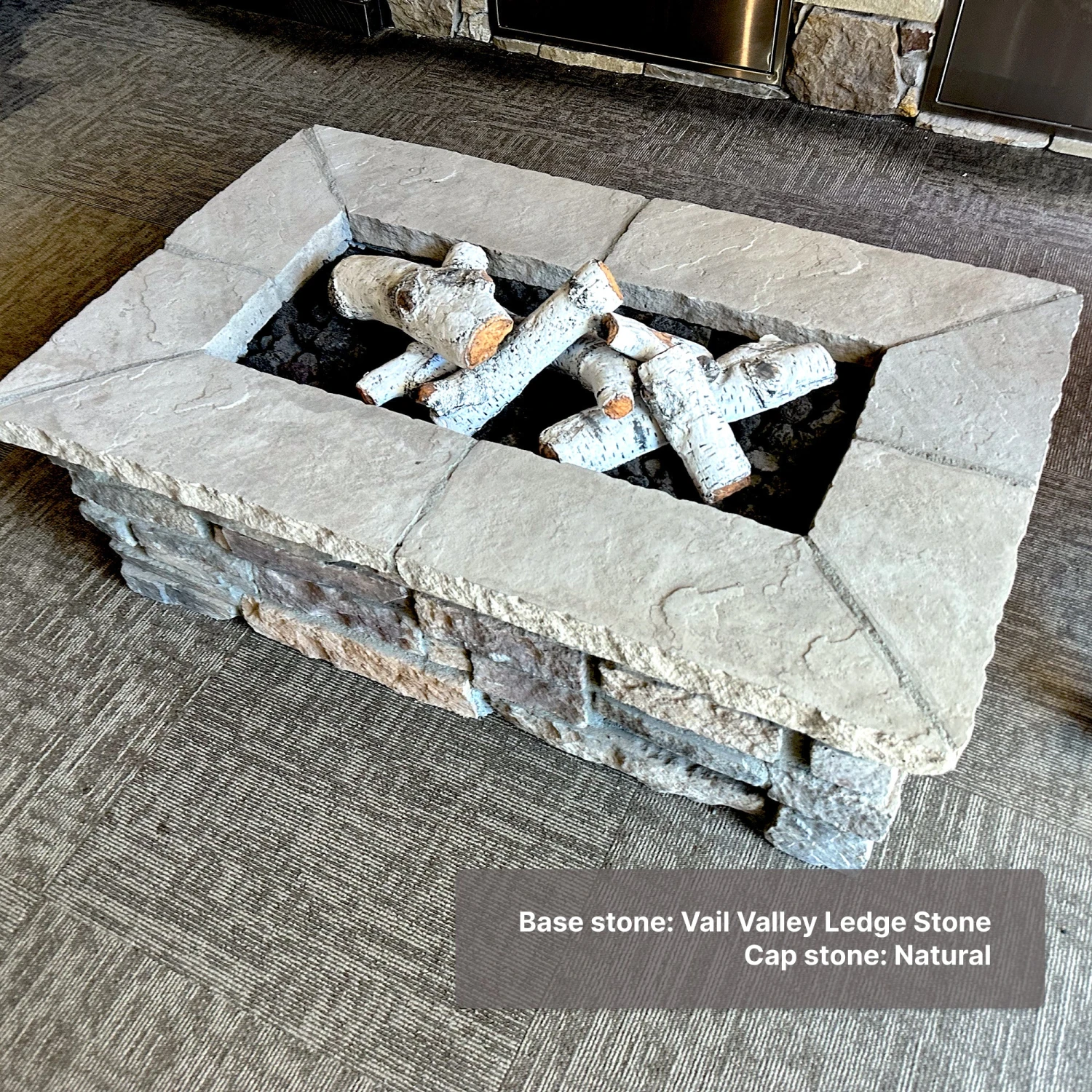 48″ X 30″ Rectangle Custom Stone Gas Fire Pit 10 48″ X 30″ Rectangle Custom Stone Gas Fire Pit - Image 8