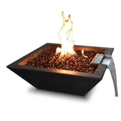 Maya Square Concrete Fire And Water Bowl