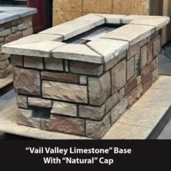 61″ X 31″ Rectangle Custom Stone Gas Fire Pit 25 61″ X 31″ Rectangle Custom Stone Gas Fire Pit -Grand Canyon 61x31 vail valley limestone