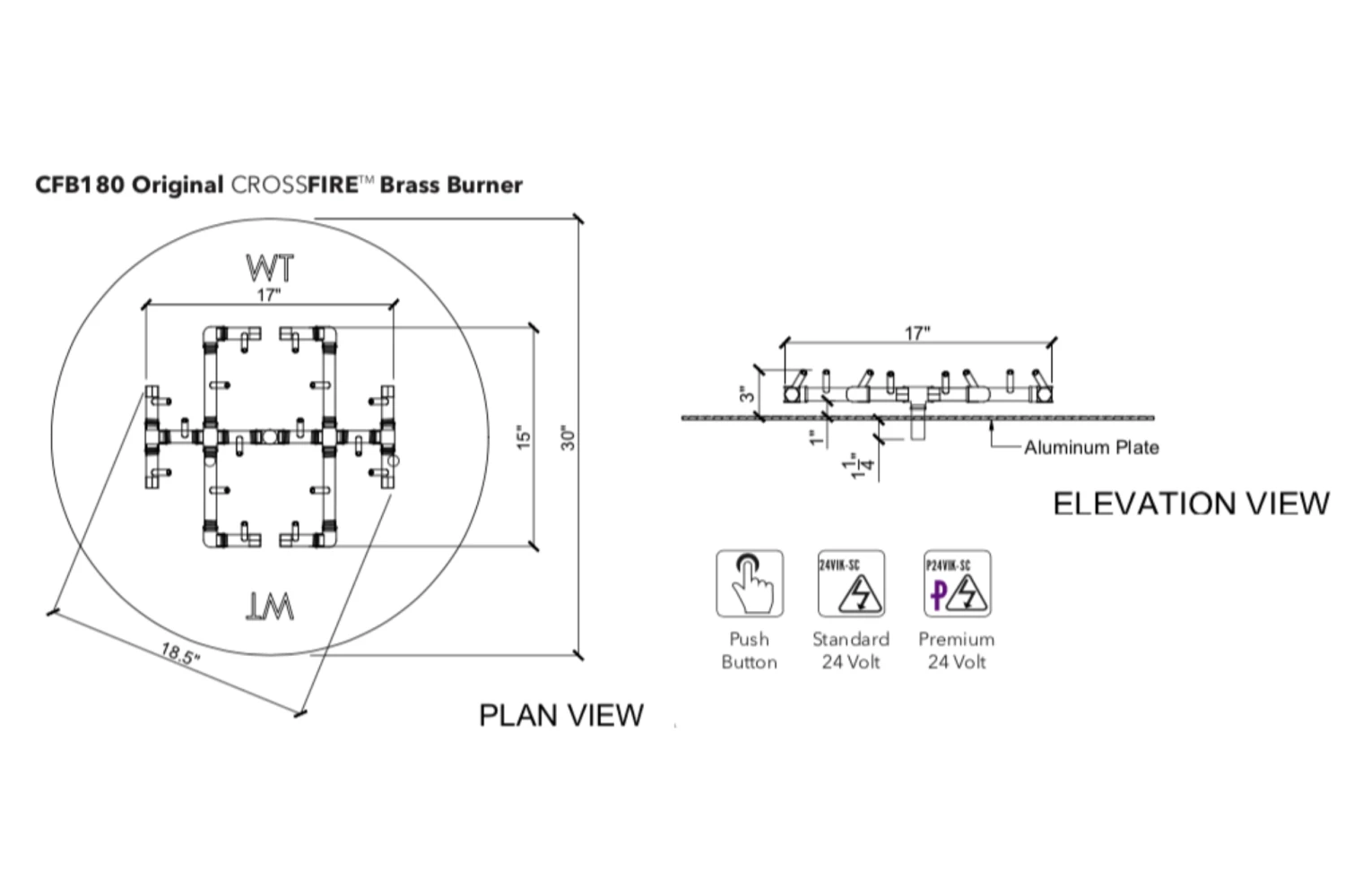 180K BTU Warming Trends Crossfire Burner 4 180K BTU Warming Trends Crossfire Burner - Image 2