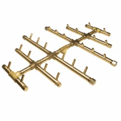 Warming Trends Crossfire Round Tree Style Brass Gas Fire Pit Burners