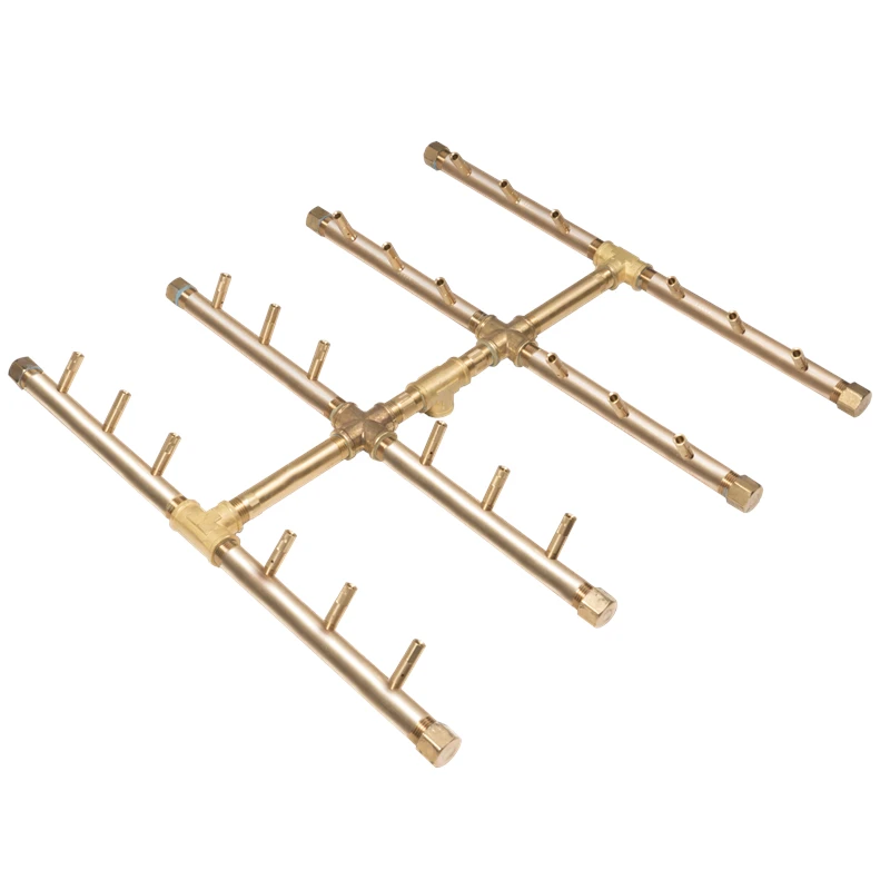 Warming Trends Crossfire Square Style Brass Gas Fire Pit Burners 3 Warming Trends Crossfire Square Style Brass Gas Fire Pit Burners