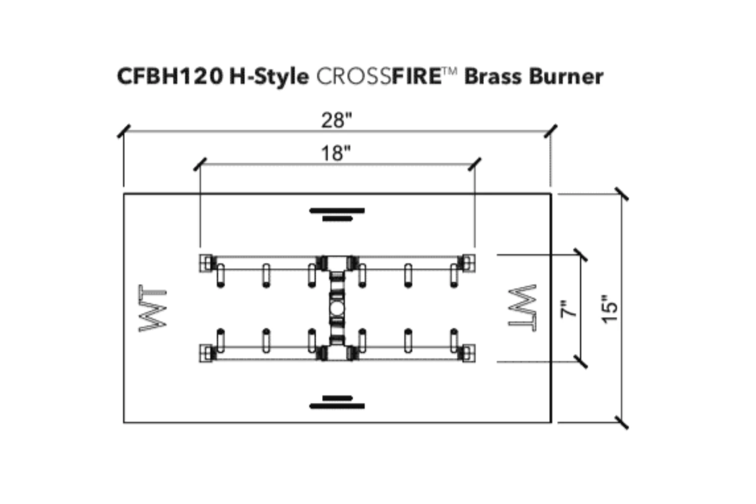Warming Trends Crossfire H-Style Brass Gas Fire Pit Burners 5 Warming Trends Crossfire H-Style Brass Gas Fire Pit Burners - Image 3