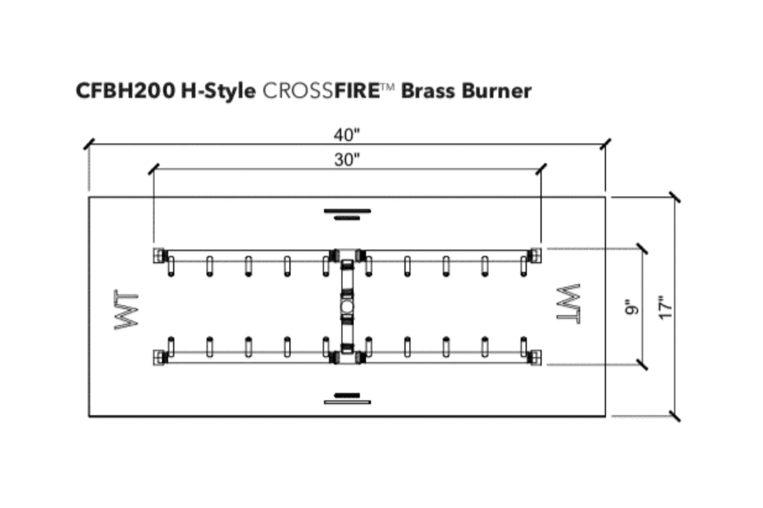 Warming Trends Crossfire H-Style Brass Gas Fire Pit Burners 9 Warming Trends Crossfire H-Style Brass Gas Fire Pit Burners - Image 7