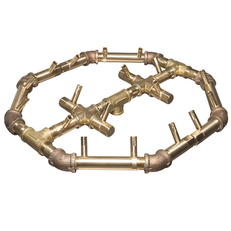 Warming Trends Crossfire Octagonal Style Brass Gas Fire Pit Burners 4 Warming Trends Crossfire Octagonal Style Brass Gas Fire Pit Burners - Image 2