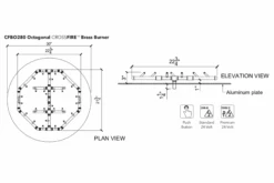 Warming Trends Crossfire Octagonal Style Brass Gas Fire Pit Burners 15 Warming Trends Crossfire Octagonal Style Brass Gas Fire Pit Burners -Grand Canyon CFBO280 Spec