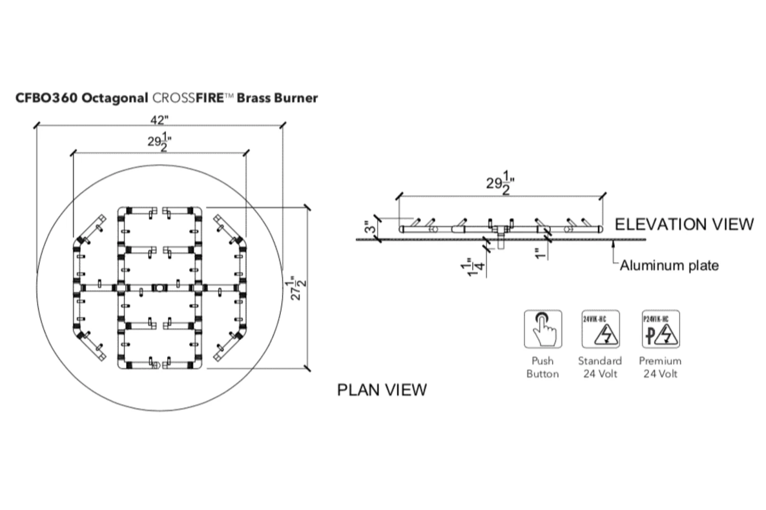 Warming Trends Crossfire Octagonal Style Brass Gas Fire Pit Burners 11 Warming Trends Crossfire Octagonal Style Brass Gas Fire Pit Burners - Image 9