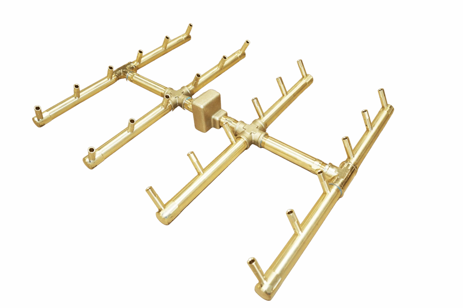 Warming Trends Crossfire Square Style Brass Gas Fire Pit Burners 4 Warming Trends Crossfire Square Style Brass Gas Fire Pit Burners - Image 2