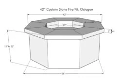 42″ Octagon Custom Stone Gas Fire Pit -Grand Canyon CHHOCT42.1