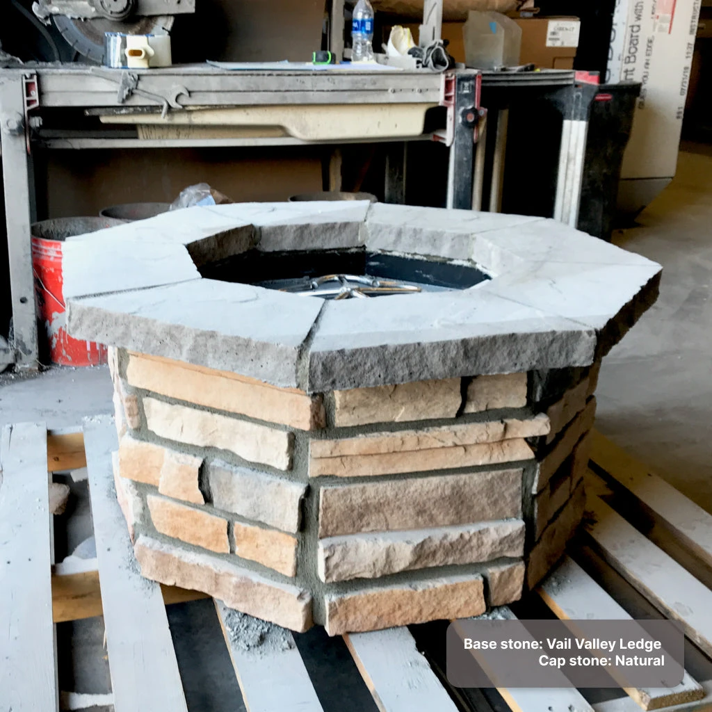 36″ Octagon Custom Stone Gas Fire Pit 9 36″ Octagon Custom Stone Gas Fire Pit - Image 7