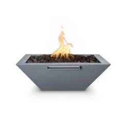 Maya Square Concrete Fire And Water Bowl 13 Maya Square Concrete Fire And Water Bowl -Grand Canyon Maya Fire Water Bowl Powder Coat Gray 2