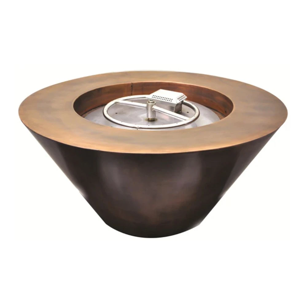 Mesa Round Copper Gas Fire Bowl 3 Mesa Round Copper Gas Fire Bowl