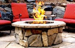 46" Octagon Custom Stone Gas Fire Pit -Grand Canyon OPTTEM48 5 1