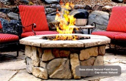 46" Octagon Custom Stone Gas Fire Pit -Grand Canyon OPTTEM48 5 11