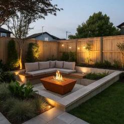 Grand Canyon Olympus 60″ Linear Fire Pit 29 Grand Canyon Olympus 60″ Linear Fire Pit -Grand Canyon Rust Olympus 60 linear fire pit lifestyle3