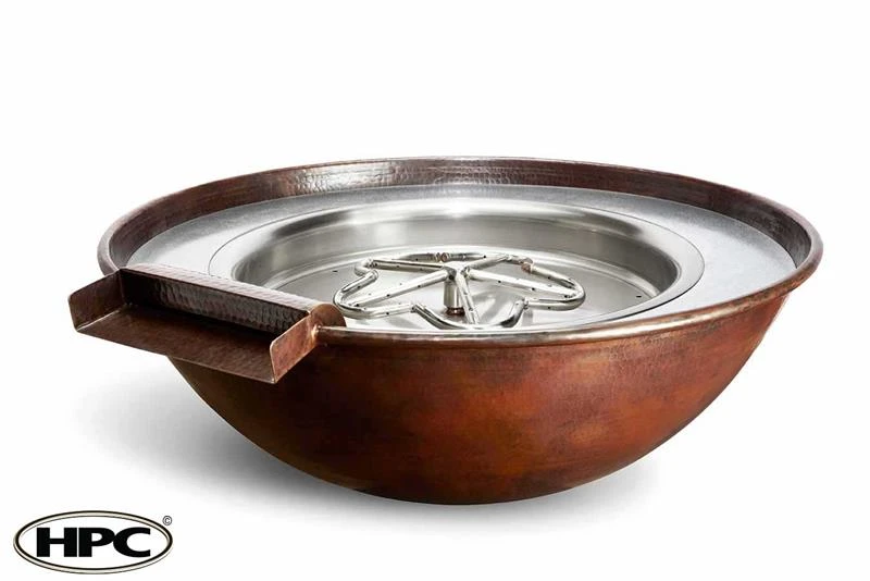 Tempe Round Copper Gas Fire And Water Bowl 4 Tempe Round Copper Gas Fire And Water Bowl - Image 2