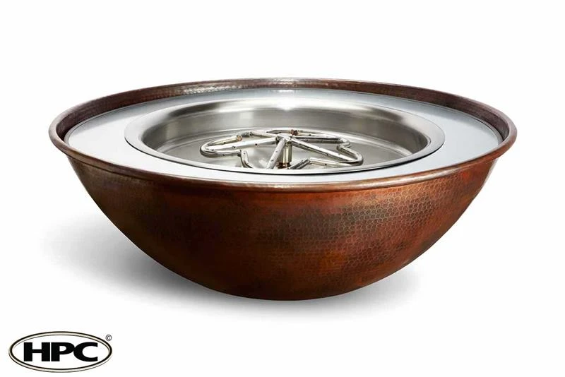 Tempe Round Copper Gas Fire Bowl 4 Tempe Round Copper Gas Fire Bowl - Image 2