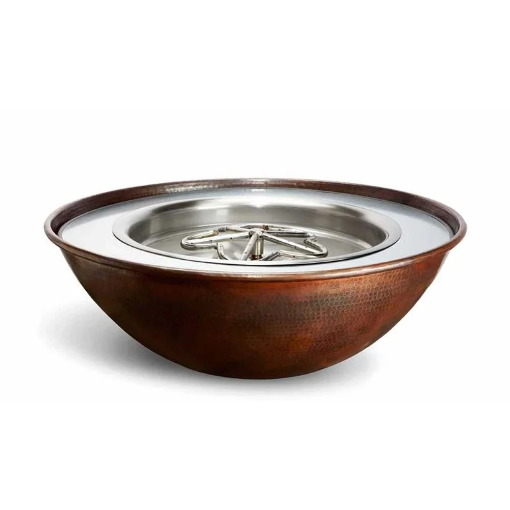 Tempe Round Copper Gas Fire Bowl 3 Tempe Round Copper Gas Fire Bowl