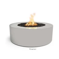 Unity Round Steel Gas Fire Pit 24" High (3 Sizes) 20 Unity Round Steel Gas Fire Pit 24" High (3 Sizes) -Grand Canyon Unity Fire Pit Powder Coat Pewter text