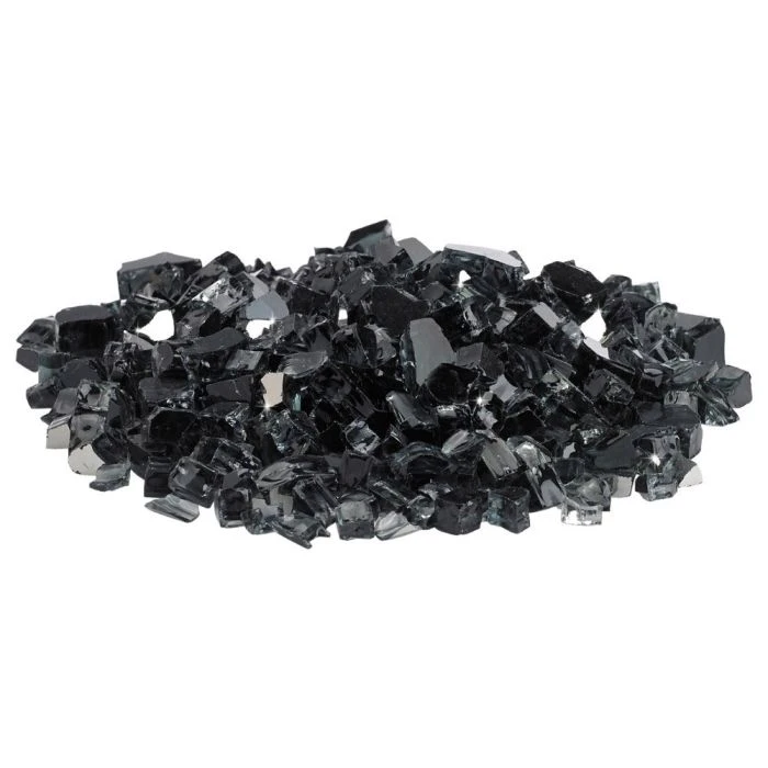 Black Reflective Fire Glass 1/2" 4 Black Reflective Fire Glass 1/2" - Image 2