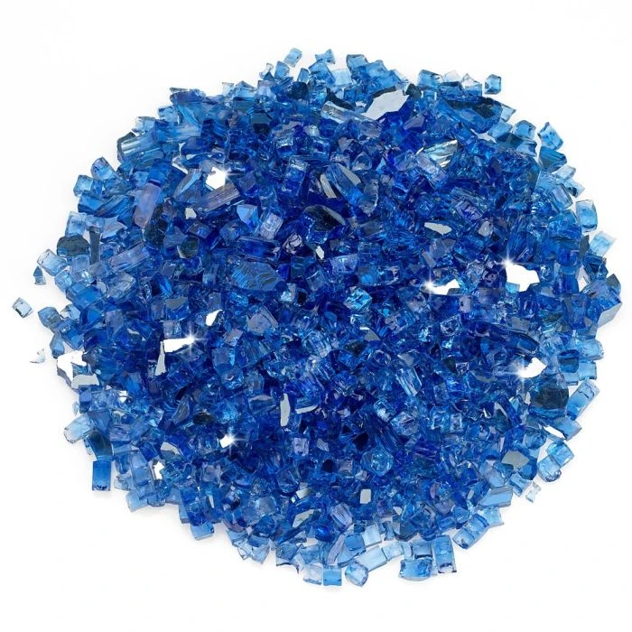 Cobalt Blue Reflective Fire Glass 1/4" 3 Cobalt Blue Reflective Fire Glass 1/4"
