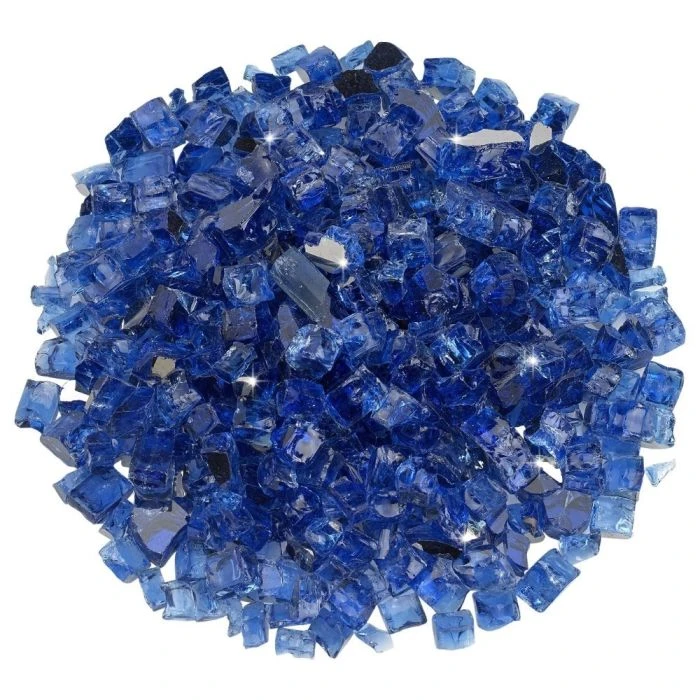 Cobalt Reflective Blue Fire Glass 1/2" 3 Cobalt Reflective Blue Fire Glass 1/2"