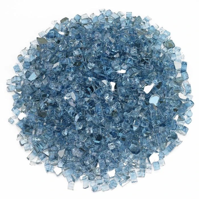 Pacific Blue Reflective Fire Glass 1/4" 3 Pacific Blue Reflective Fire Glass 1/4"