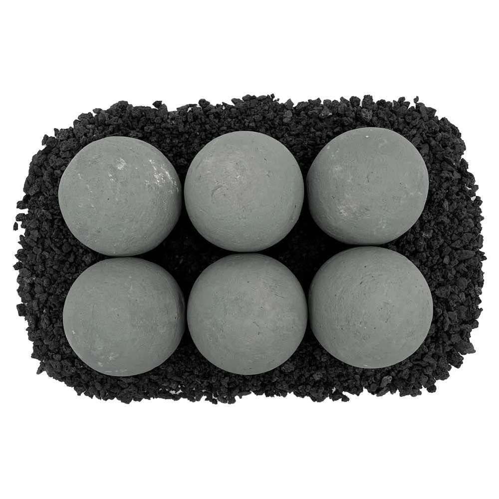 4" Cape Gray Lite Stone Fire Balls - Set Of 6 4 4" Cape Gray Lite Stone Fire Balls - Set Of 6 - Image 2