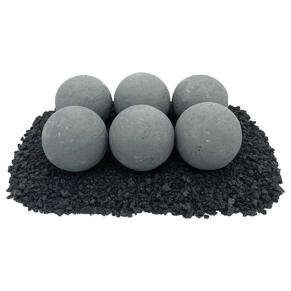 4" Cape Gray Lite Stone Fire Balls - Set Of 6 3 4" Cape Gray Lite Stone Fire Balls - Set Of 6