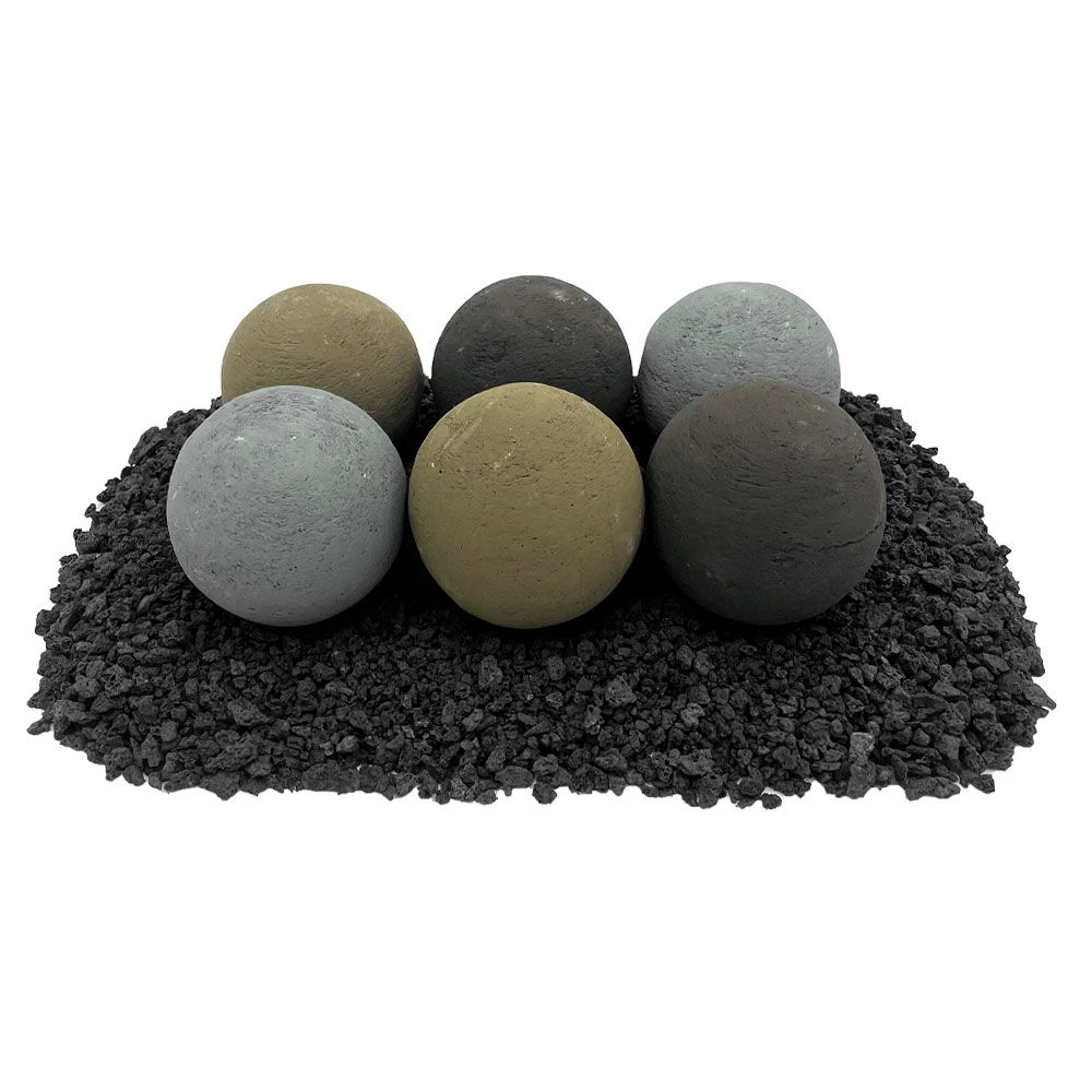 4" Natural Variety Lite Stone Fire Balls - Set Of 6 3 4" Natural Variety Lite Stone Fire Balls - Set Of 6