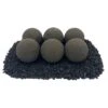 4" Thunder Gray Lite Stone Fire Balls - Set Of 6 2 4" Thunder Gray Lite Stone Fire Balls - Set Of 6 -Grand Canyon afg fbl tg 6b
