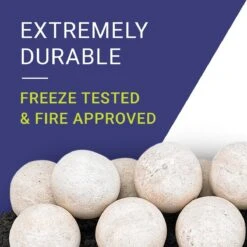 4" Cottage White Lite Stone Fire Balls - Set Of 6 13 4" Cottage White Lite Stone Fire Balls - Set Of 6 -Grand Canyon afg fireball2 11 6