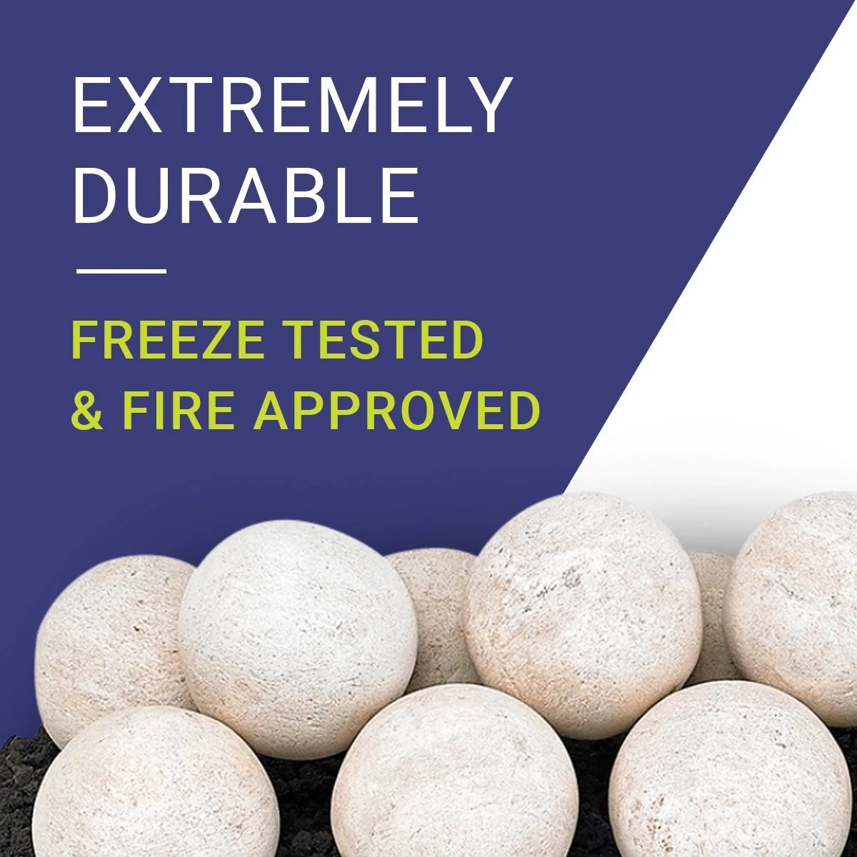 4" Cottage White Lite Stone Fire Balls - Set Of 6 5 4" Cottage White Lite Stone Fire Balls - Set Of 6 - Image 3