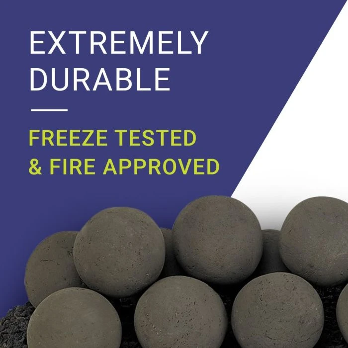 4" Thunder Gray Lite Stone Fire Balls - Set Of 6 4 4" Thunder Gray Lite Stone Fire Balls - Set Of 6 - Image 3