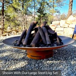 Asia 48″ Gas Fire Pit By Fire Pit Art -Grand Canyon asia steel logs