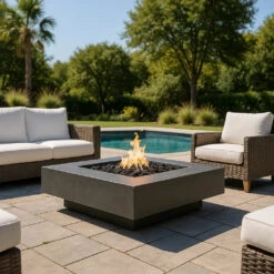 Cabo Square Gas Fire Pit 26 Cabo Square Gas Fire Pit -Grand Canyon cabo square fire pit lifestyle metallic slate