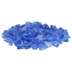 Light Blue RecycledFire Glass 3/4" 8 Light Blue RecycledFire Glass 3/4" -Grand Canyon cg ltblue m b