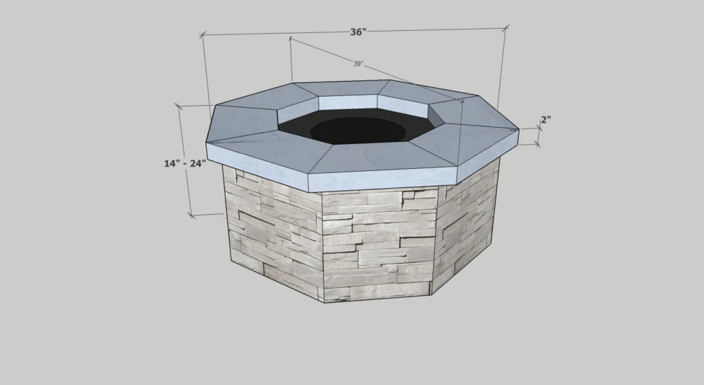 36″ Octagon Custom Stone Gas Fire Pit 18 36″ Octagon Custom Stone Gas Fire Pit - Image 16