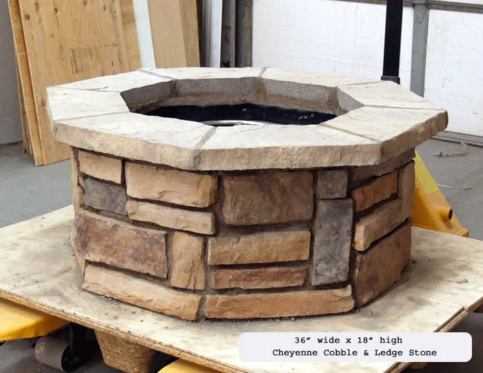 36″ Octagon Custom Stone Gas Fire Pit 11 36″ Octagon Custom Stone Gas Fire Pit - Image 9