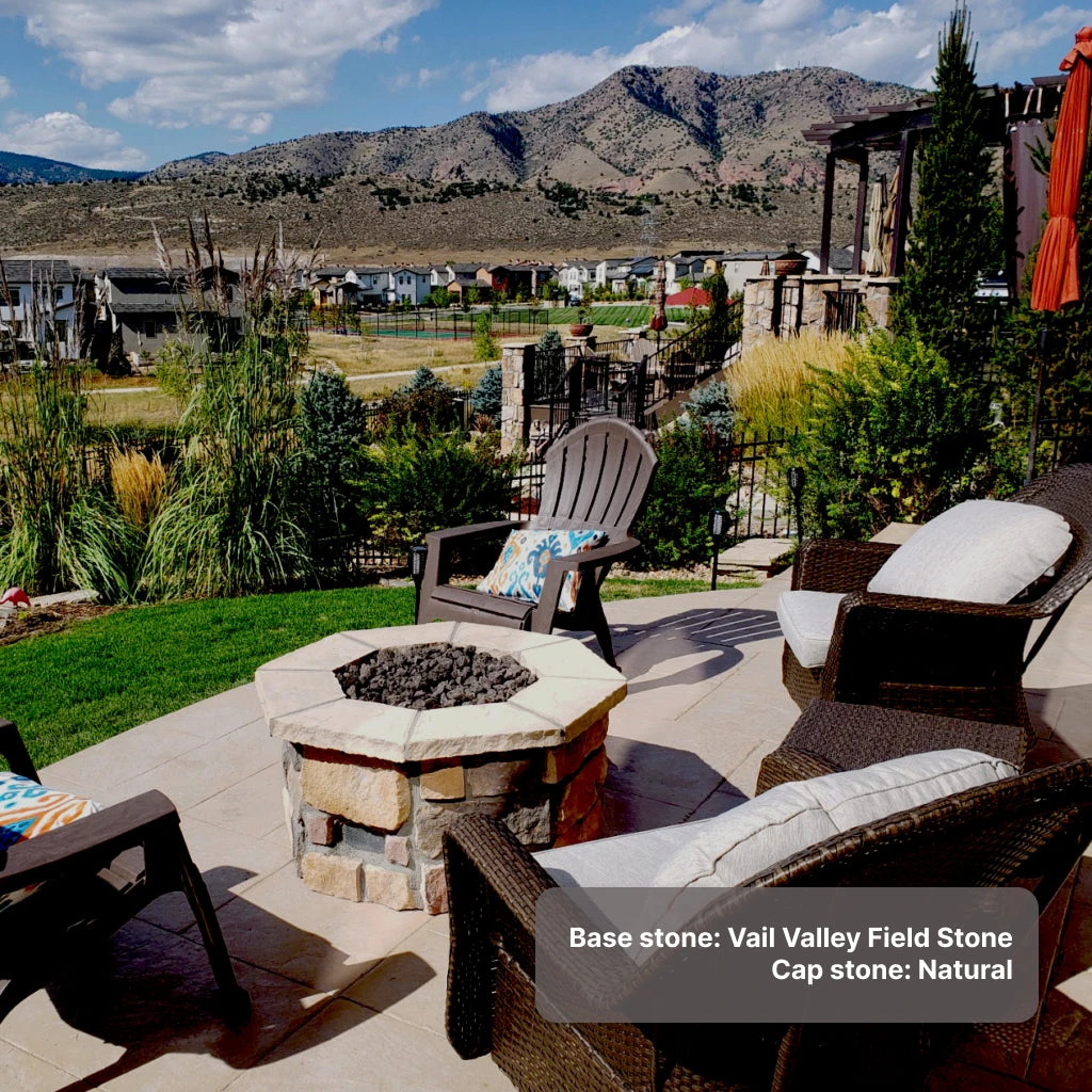 36″ Octagon Custom Stone Gas Fire Pit 6 36″ Octagon Custom Stone Gas Fire Pit - Image 4