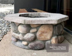 36″ Octagon Custom Stone Gas Fire Pit 26 36″ Octagon Custom Stone Gas Fire Pit -Grand Canyon chhoct36 river1