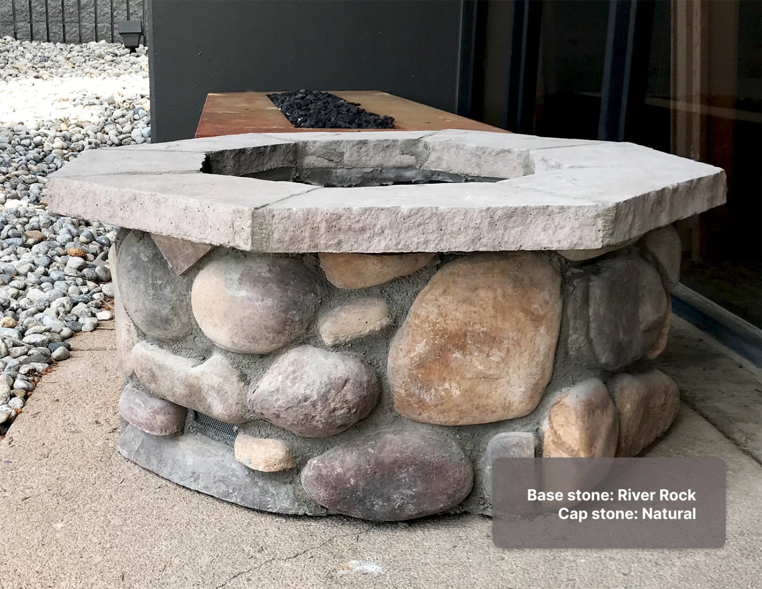 36″ Octagon Custom Stone Gas Fire Pit 7 36″ Octagon Custom Stone Gas Fire Pit - Image 5